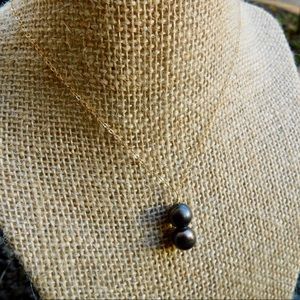 Double Freshwater Pearl Gold Necklace